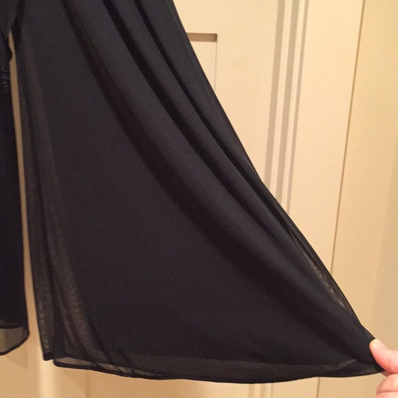 Dressbarn sheer palazzo wide leg black pants - Picture 5 of 8